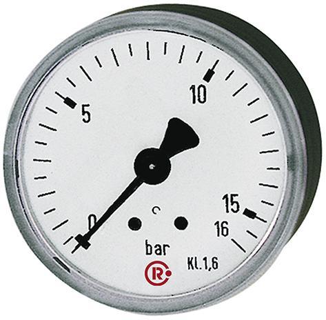 Produktbild Riegler 101741 Standardmanometer, rückseitig zentrisch, G 1/4, 0 - 10 bar, Ø 50 (Messgerätkoffer)