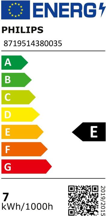 Energie-Label Philips Professional CorePro (E27, 7 W, 806 lm, 1 x, E)