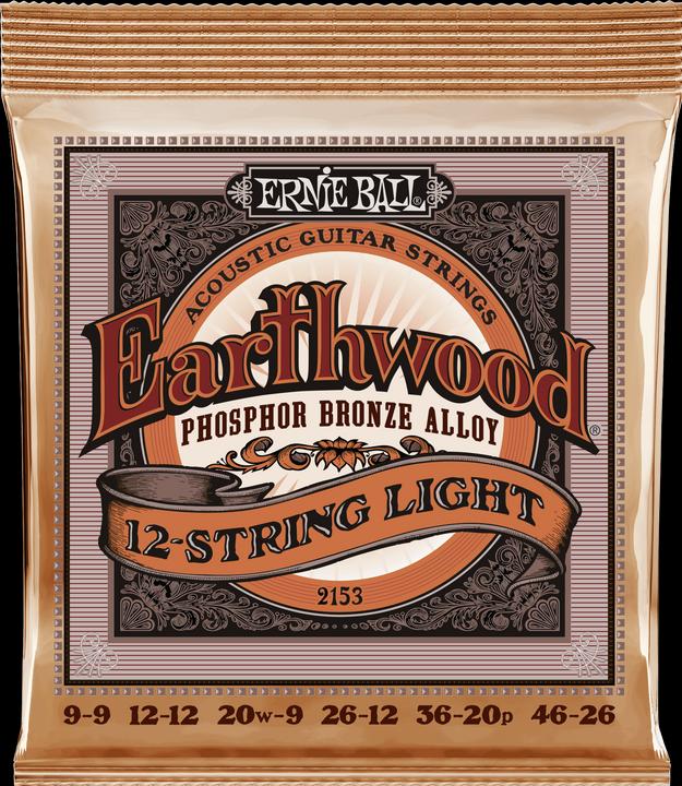 Ernie Ball Earthwood 12-String Light Phosphor Bronze Akustik-Gitarrensaiten (12 x, E-Gitarre, Gitarre, 0.05")