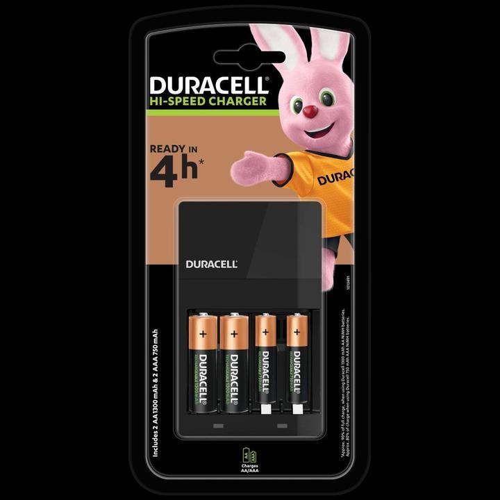Actual product image Duracell CEF14 + aku 2+2 (4 pcs., AA, 750 mAh, Battery + charger)