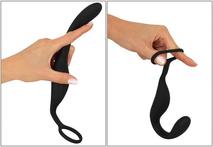 Produktbild Black Velvets Cock ring with RC butt plug (2.60 cm)