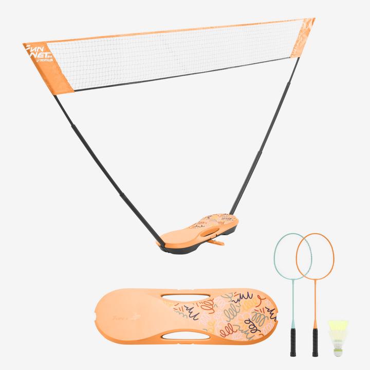 Perfly Kit Filet de Badminton Fun 3 Mètres - Orange Pop