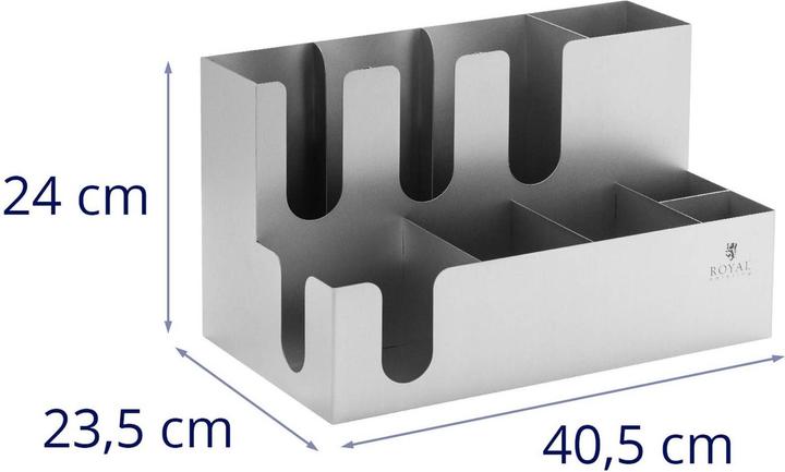 Actual product image Royal Catering Ständer für Becher und Deckel Halterung Spendersystem 9 Fächer Edelstahl
