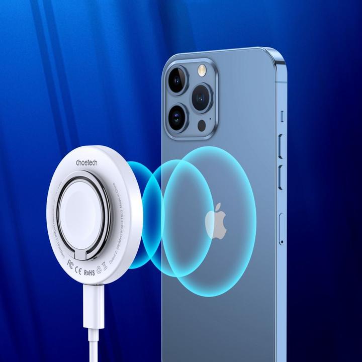 Immagine prodotto Choetech Bezprzewodowa ładowarka indukcyjna 2w1 T603-F, uchwyt (biała) (15 W)
