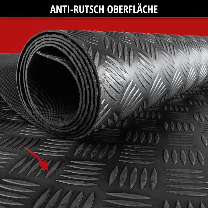 Produktbild Walser Gummimatte Odin, zuschneidbare Meterware geriffelt 10x1 m schwarz