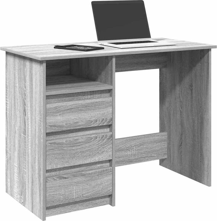 Produktbild VidaXL Schreibtisch Grau Sonoma 102x50x75 cm Holzwerkstoff Bürotisch Tisch (102 x 50 x 75 cm)