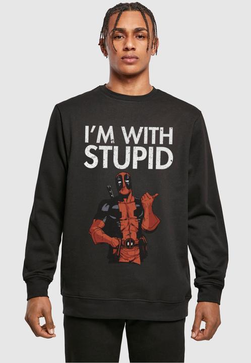 Immagine prodotto Absolute Cult Deadpool - Maglia a girocollo I Am With Stupid - 115375 (S)