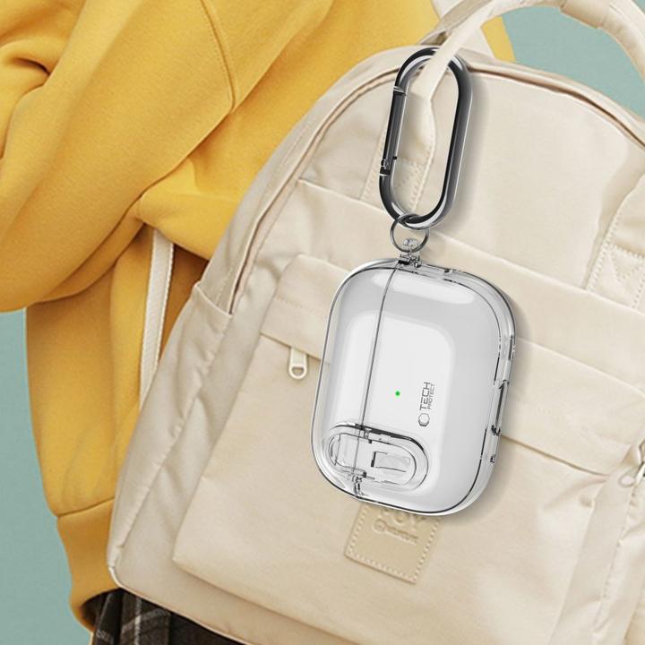 Actual product image Tech-Protect Headphone case Apple SLIM HOOK APPLE AIRPODS PRO 1 / 2 Transparent (Headphone bag)