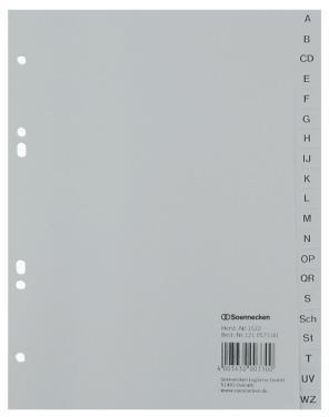 Soennecken A-Z index Use for paper format: DIN A5 Material: Polypropylene