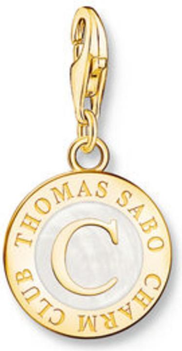 Thomas Sabo Member Charm weisser Charmista Coin vergoldet (925er Silber, Emaille)