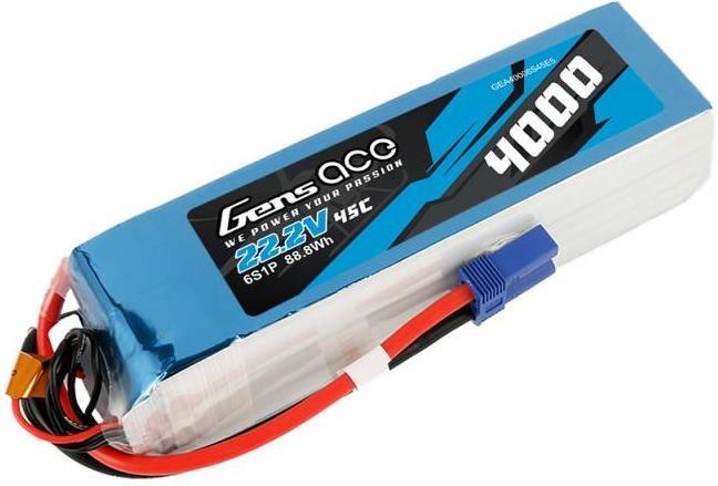 Actual product image Gens Ace RC Battery LiPo 4000 mAh 22.2 V 45C (22.20 V, 4000 mAh)