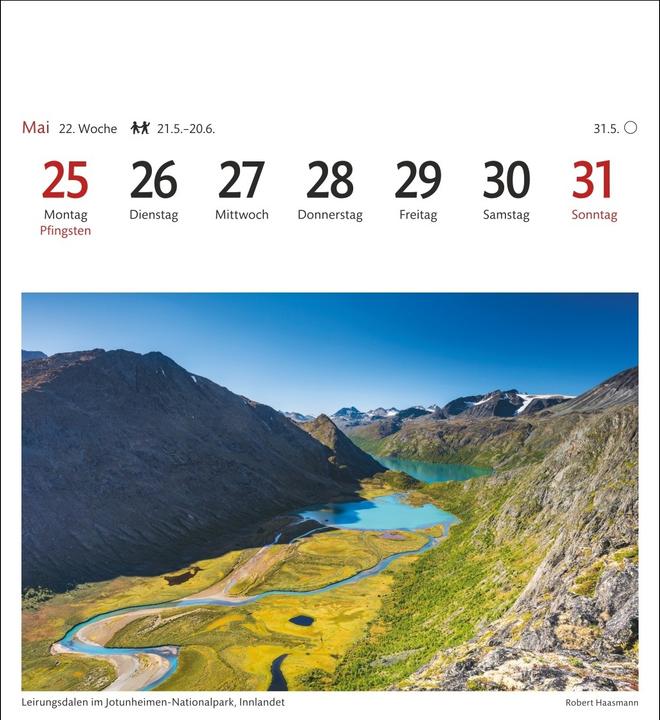 Produktbild Harenberg Norwegen Sehnsuchtskalender 2026 - Wochenkalender mit 53 Postkarten (Deutsch)