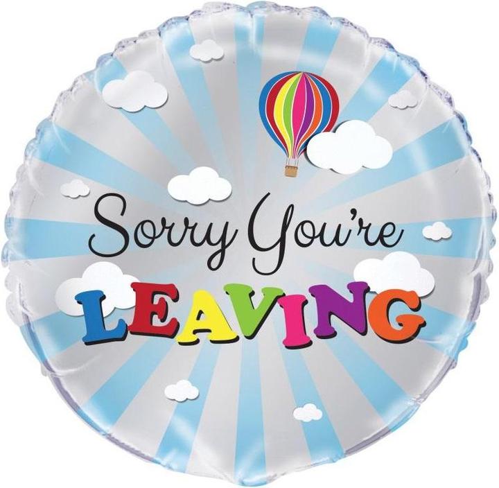 Produktbild Unique Party You're Leaving Goodbye Round Foil Balloon (1 x)