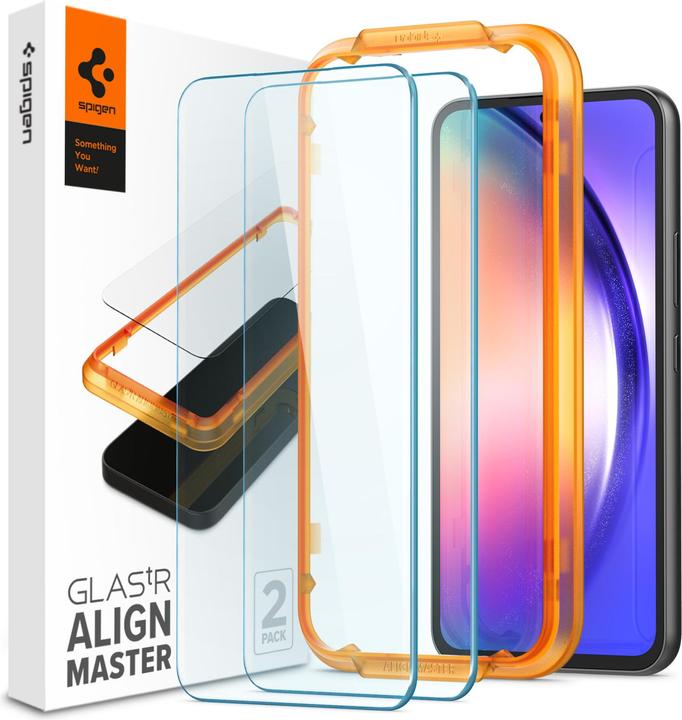 Spigen Gehärtetes Glas Alm Glas.Tr 2er-Pack Galaxy A54 5g Klar (1 Stück, Samsung Galaxy A54 5G)
