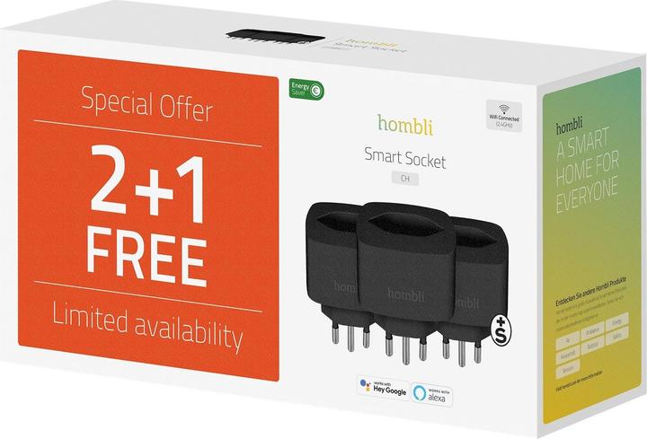 Actual product image Hombli Smart Swiss Socket 2+1