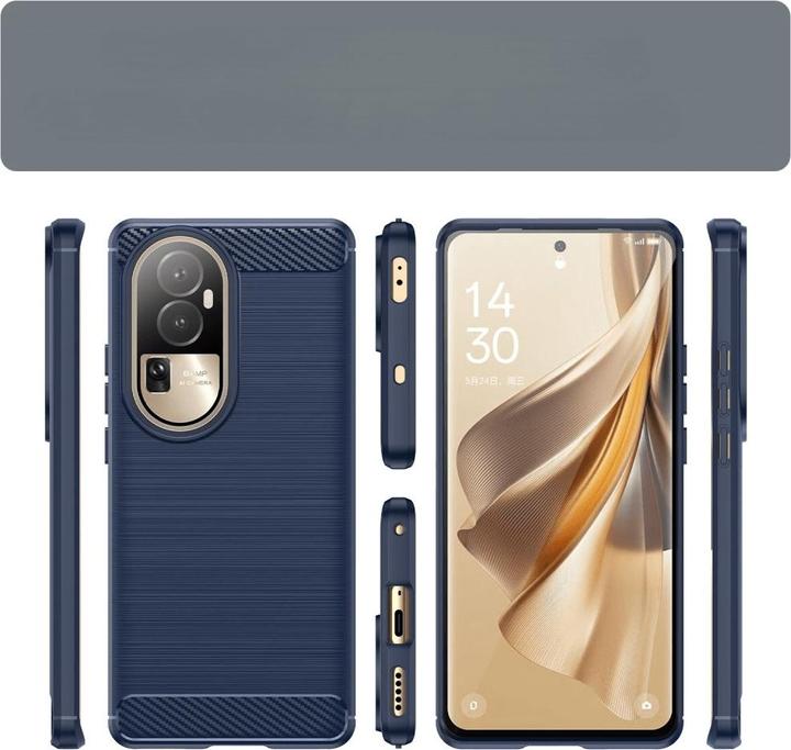 Actual product image Cover-Discount OPPO Reno 10 / 10 Pro - Metal Carbon Look Cover dark blue (OPPO Reno 10, Oppo Reno 10 Pro)