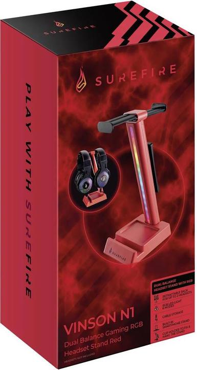 Produktbild Verbatim Vinson N1 Headset Stand Red Dual Balance Gaming Headset RGB