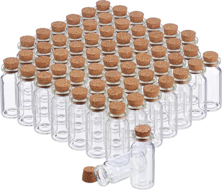 Relaxdays Mini Glasfläschchen (60 Stk., 0.01 l)