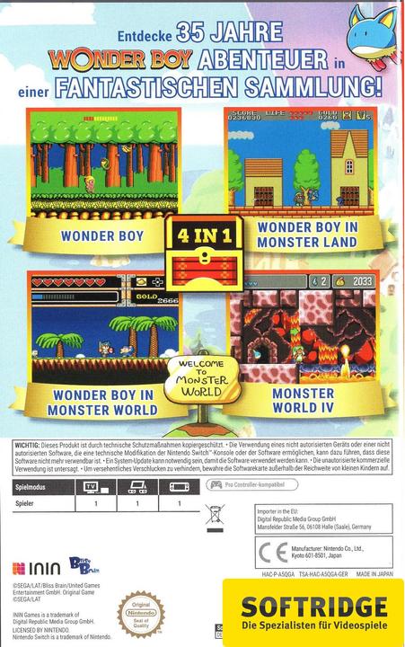 Actual product image ININ Games Wonder Boy Collection (Switch, Switch Lite, Switch OLED, DE)