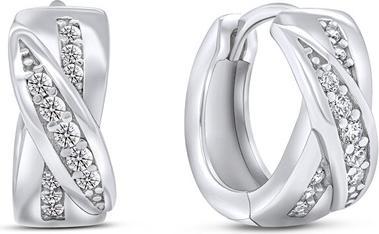 Brilio Silver - Timeless silver earrings with zircons EA257W