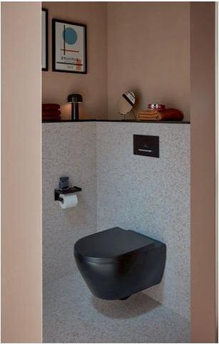 Productafbeelding Villeroy & Boch V&B wandcloset SUBWAY 2.0 ti. 370x560mm spoelrand DF ebbenhout C+