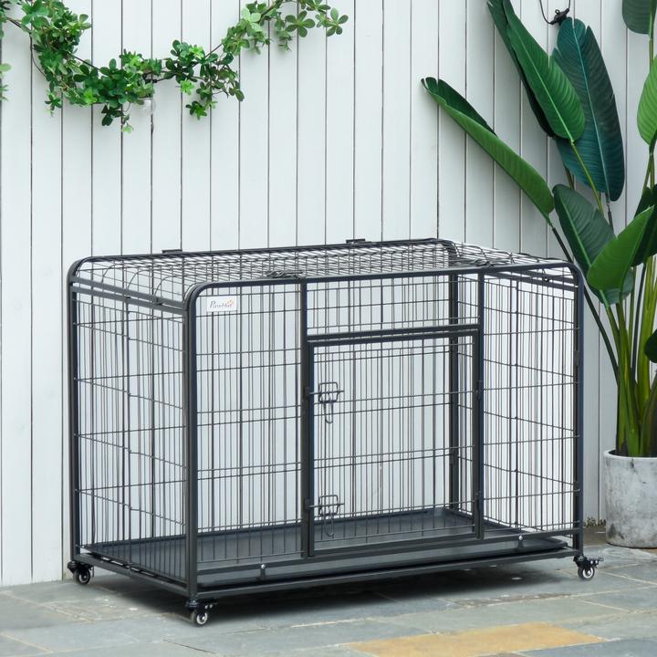 Produktbild PawHut Hundetransport 4 Drehrollen, davon 2 mit Bremsen, haltbare Materialien (Hund, Faltbar)