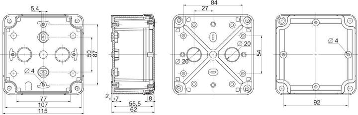 Actual product image Schneider Electric IND.BOX 105x105x55 ABS (Housing)