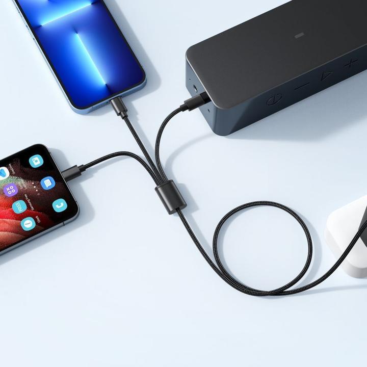 Image du produit Veger Cable cable 3in1 USB A to Lightning / Type C / Micro USB 2A 12W V303 1,2 m black (1.20 m, USB 3.0, 12 W)