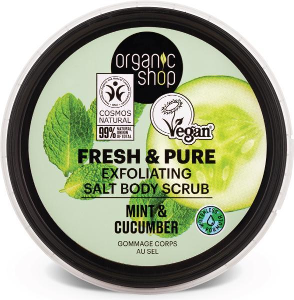 Actual product image Organic Shop Fresh & Pure Exfoliating Salt Body Scrub Mint & Cucumber 250ml 250g (250 ml)