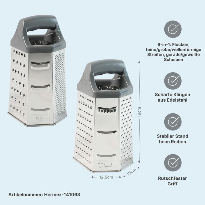 Actual product image B-Home 2er-Set Edelstahl-Küchenreiben XL Gemüsereiben Handreiben
