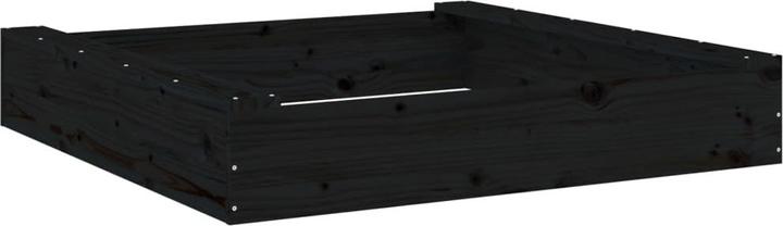 Actual product image VidaXL Sandkasten mit Sitzen Schwarz Quadratisch Massivholz