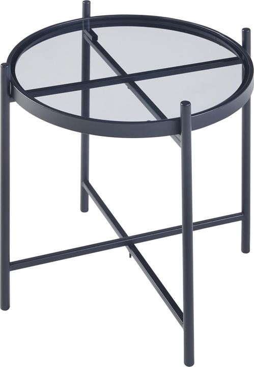 Image du produit En.Casa Ensemble de tables basses Lier 2 pièces plateau en verre noir