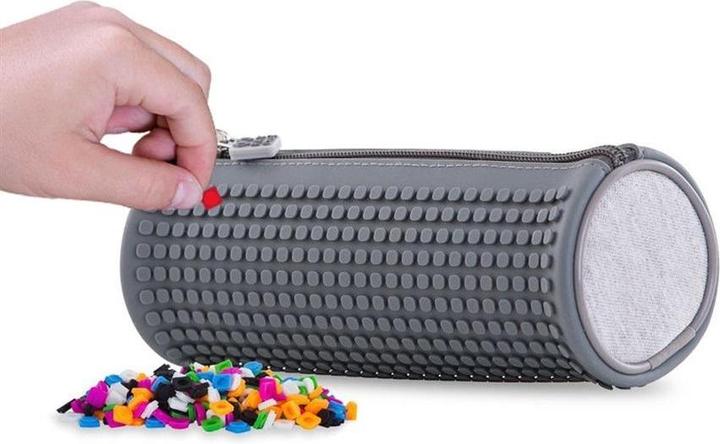 Immagine prodotto Astuccio portamatite rotondo con cerniera e pannello grigio