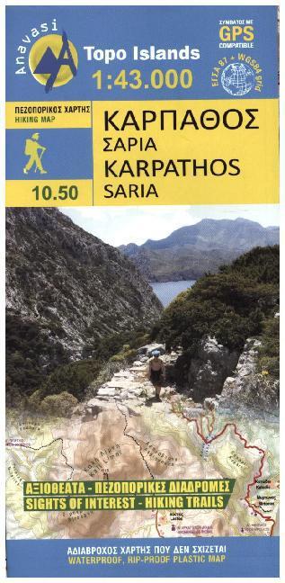 Produktbild Wanderkarte Karpathos, Saria