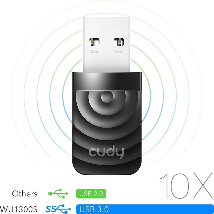 Immagine prodotto Cudy WU1300S Adattatore WLAN USB 3.2 Gen 1 (USB 3.0) 1300 MBit/s (USB)