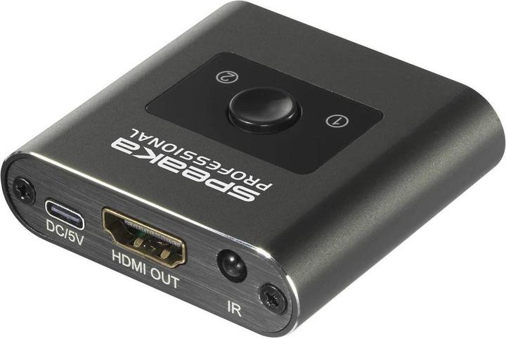 Produktbild SpeaKa Professional SP-HSW-231 2 Port HDMI-Switch Ultra HD-fähig 7680 x 4320 Pix