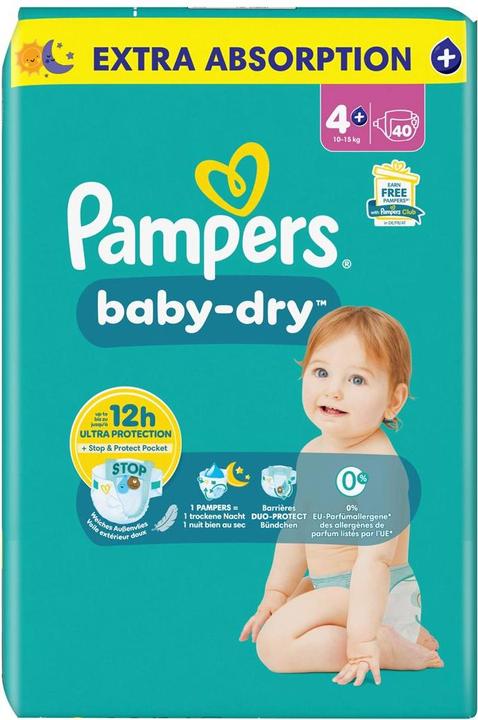 Produktbild Pampers Baby-Dry Gr4+ 10-15kg Maxi Plus Vorteilspack (Gr. 4+, 40 Stück)