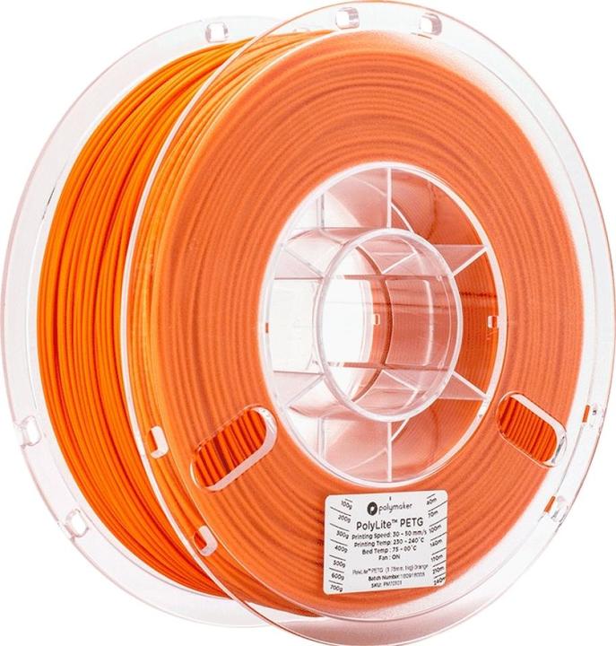 Polymaker PolyLite PETG V2 - Orange - 1.75mm (PETG, 1.75 mm, 1000 g, Orange)
