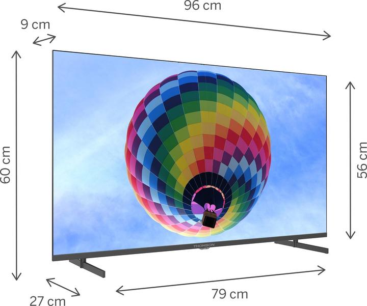 Actual product image Thomson TV Set||43"|4K/Smart|QLED|3840x2160|Wireless LAN|Bluetooth|Google TV|Black|43QG4S14 (43", QLED, 4K)