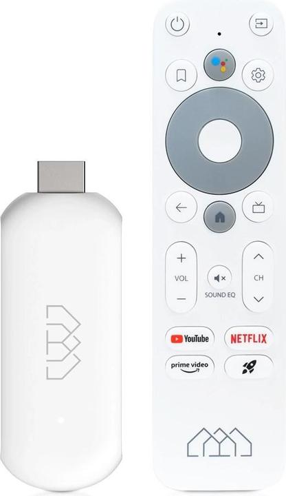 Produktbild Abcom Stick HD Android TV Mediaplayer Stick WeiÃŸ (Full HD, HDMI, 5GHz WiFi, Sprachfernbedienung