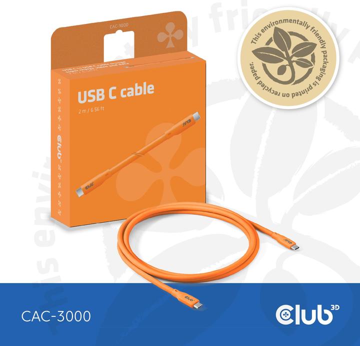 Produktbild Club 3D USB C — USB C (2 m, USB 4.0, 240 W)