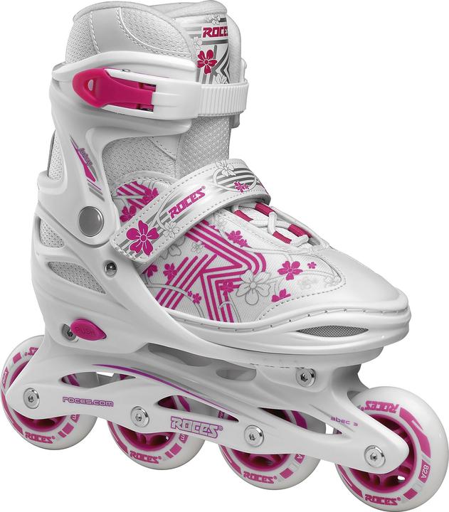 Roces Kinder Inlineskates Jockey 3.0 Girl (Grösse: 34.0-37.0 (Rollen 70 mm), white/pink) (34)