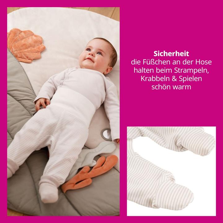 Produktbild La Loona LaLoona Babyhosen Strampelhose 2er Pack - Stripes - Light Taupe - (68)