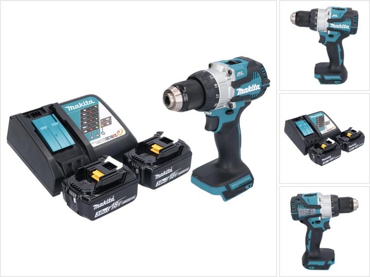 Produktbild Makita DHP 489 RF Akku Schlagbohrschrauber 18 V 73 Nm Brushless + 2x Akku 3,0 Ah + Ladegerät (Akkubetrieb)