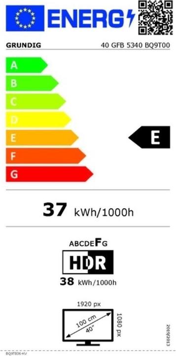 Label énergétique Grundig Grun Led-Tv Fhd (40", LED, Full HD, 2023)