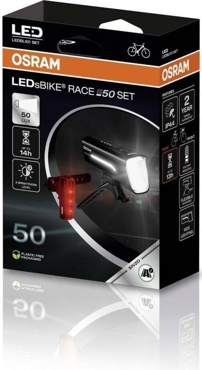 Actual product image Osram Bike lighting set RACE 50 SET LED battery-powered black (100 lm, 100 lm)
