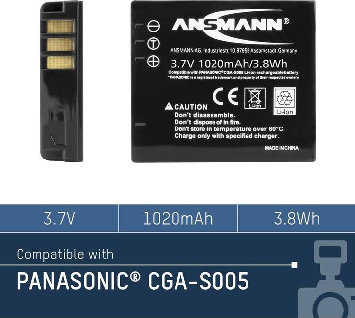 Produktbild Ansmann Panasonic CGA-S005 Akku (Kamera Akku)