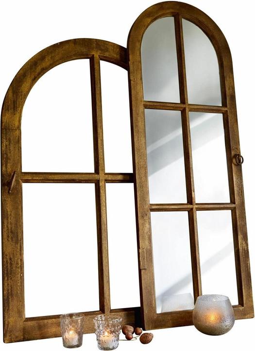 Produktbild Loberon Spiegel und Deko-Fenster 2er Set Crowley braun/gold (39.5 x 107 cm)