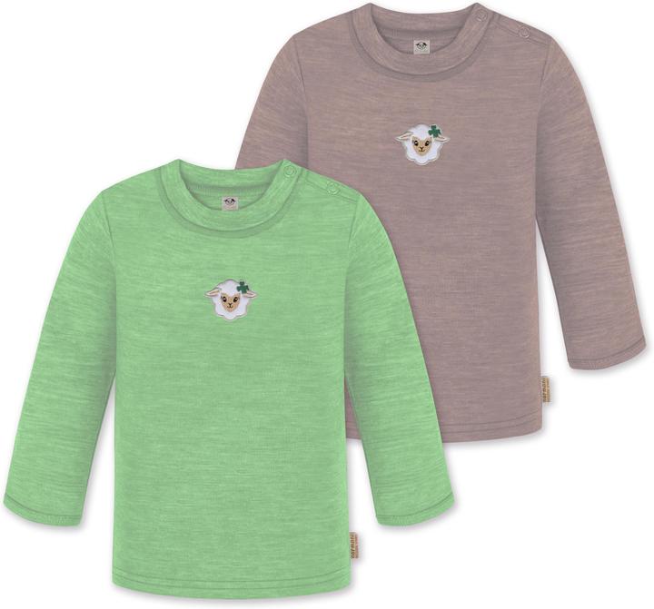 Produktbild Normani 2er Pack Baby Merino Longsleeve „Taupo" - 9473 (74, 80)