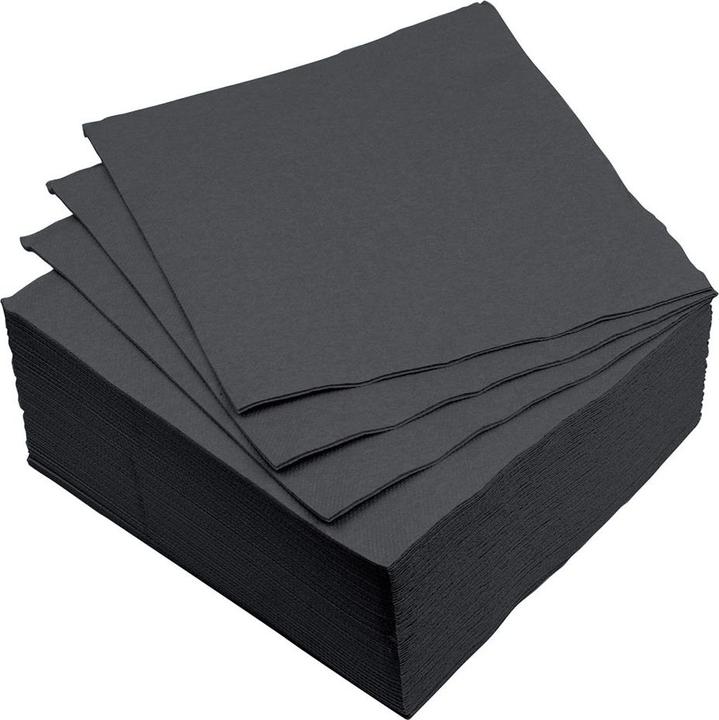 Casativo 40er-Set Papier Servietten einfarbig, 2-lagig, schwarz, 38 x 38 cm (40 x, 38 x 38 cm)